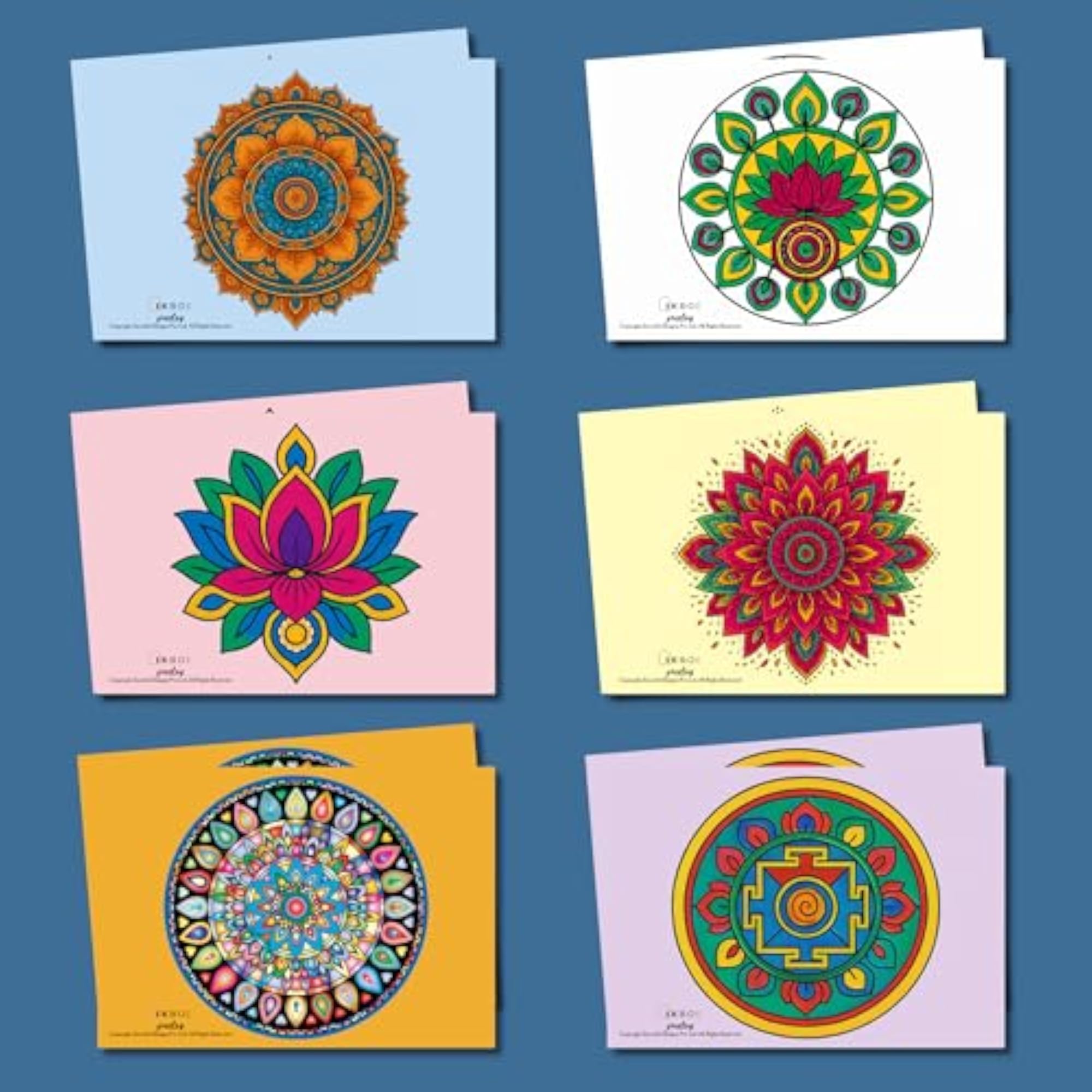 Set of 12 Floral Bloom Greeting Cards with Envelopes